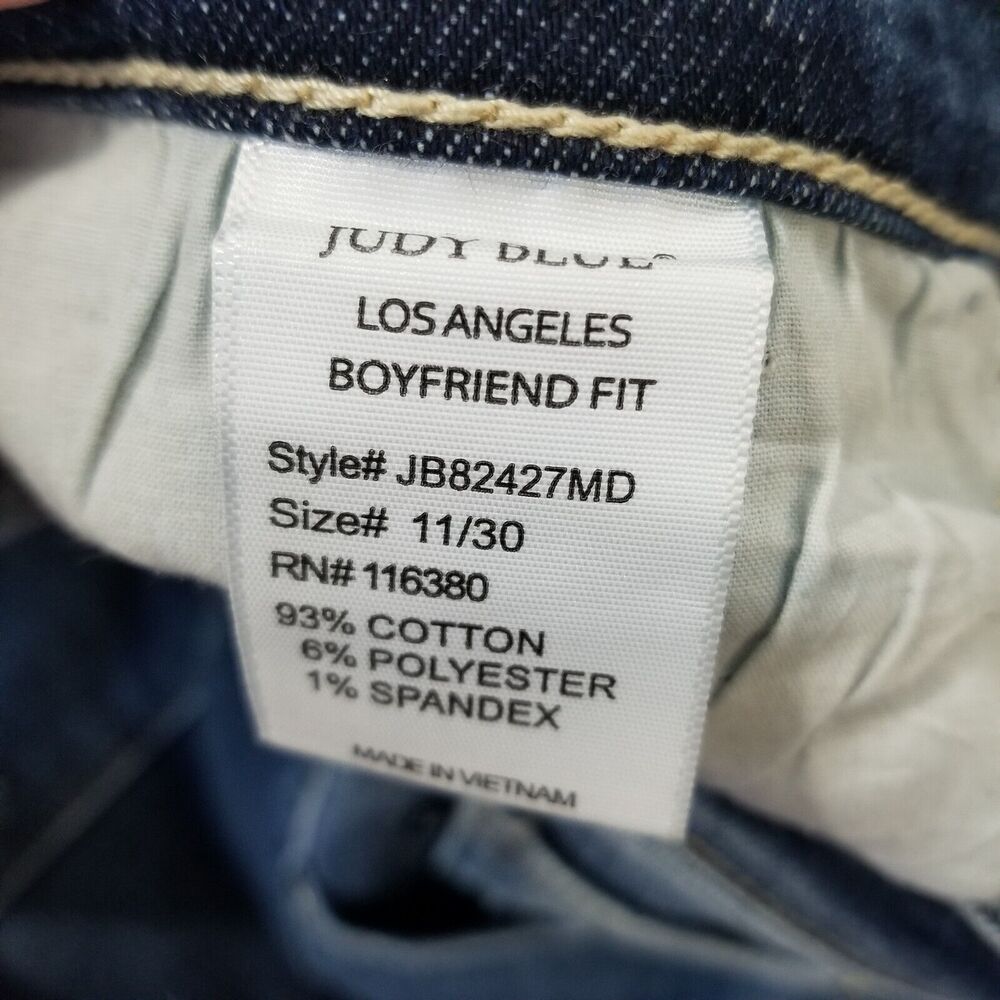 Judy Blue Women's Straight Leg Jeans - Distressed Blue - Picture 8 of 12